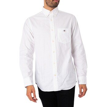 Abbigliamento Uomo Camicie maniche lunghe Gant Camicia Oxford regolare Bianco