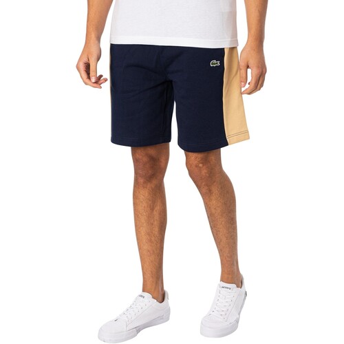 Abbigliamento Uomo Shorts / Bermuda Lacoste Pantaloncini in felpa color block Blu