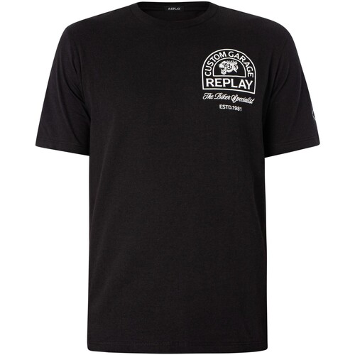 Abbigliamento Uomo T-shirt maniche corte Replay T-shirt con logo grafico sul retro Nero