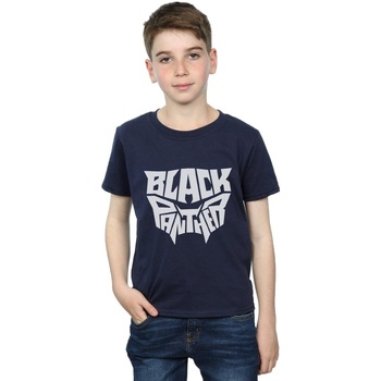 Abbigliamento Bambino T-shirt maniche corte Marvel Black Panther Worded Emblem Blu