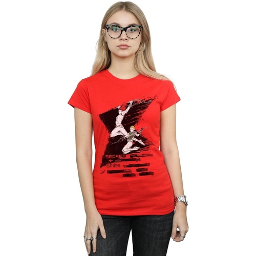Abbigliamento Donna T-shirts a maniche lunghe Marvel Black Widow Movie Secrets 4 Spies Rosso