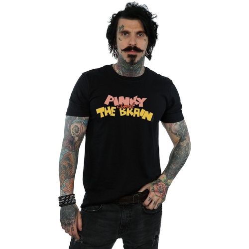 Abbigliamento Uomo T-shirts a maniche lunghe Animaniacs Pinky And The Brain Logo Nero