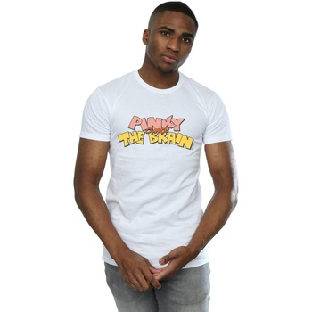 Abbigliamento Uomo T-shirts a maniche lunghe Animaniacs Pinky And The Brain Logo Bianco
