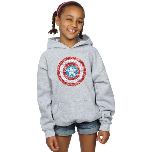 Abbigliamento Bambina Felpe Marvel Captain America Pixelated Shield Grigio