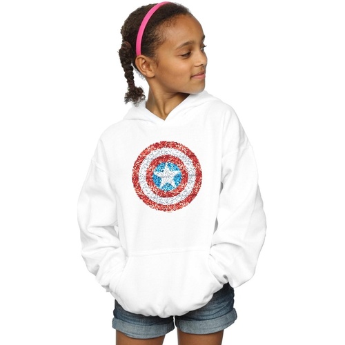 Abbigliamento Bambina Felpe Marvel Captain America Pixelated Shield Bianco