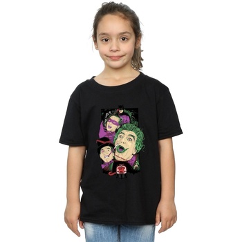 Abbigliamento Bambina T-shirts a maniche lunghe Dc Comics Batman TV Series Rogues Gallery Nero