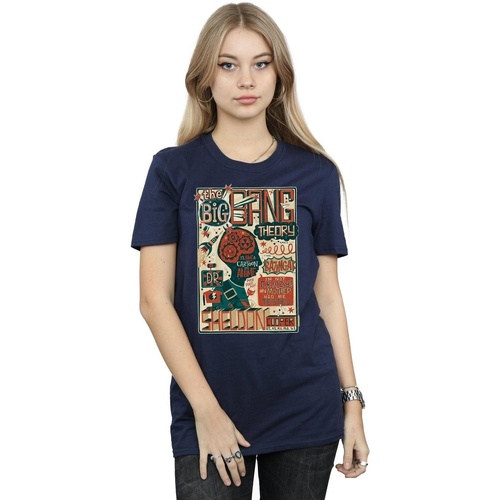 Abbigliamento Donna T-shirts a maniche lunghe Big Bang Theory Infographic Poster Blu