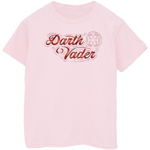 Abbigliamento Bambina T-shirts a maniche lunghe Disney Obi-Wan Kenobi Darth Vader Ribbon Font Rosso