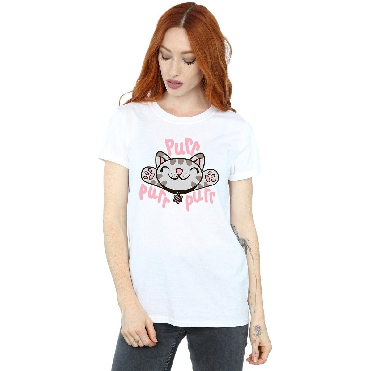 Abbigliamento Donna T-shirts a maniche lunghe Big Bang Theory Soft Kitty Purr Bianco