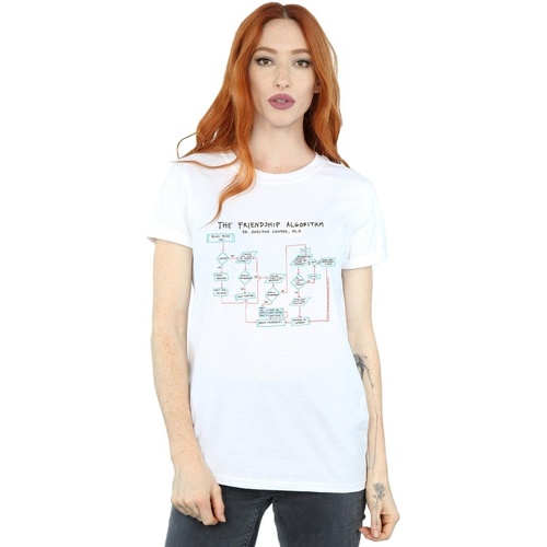 Abbigliamento Donna T-shirts a maniche lunghe The Big Bang Theory Friendship Algorithm Bianco