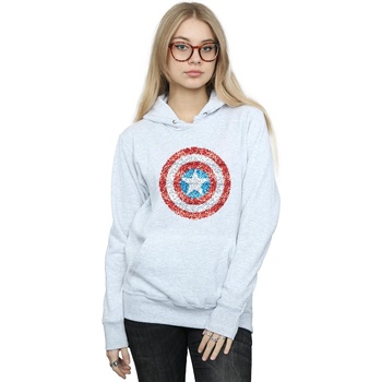 Abbigliamento Donna Felpe Marvel Captain America Pixelated Shield Grigio
