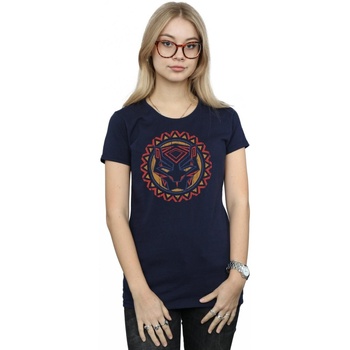 Abbigliamento Donna T-shirts a maniche lunghe Marvel Black Panther Tribal Panther Icon Blu