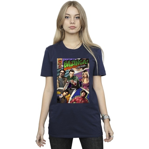 Abbigliamento Donna T-shirts a maniche lunghe The Big Bang Theory Bazinga Cover Blu