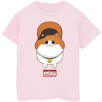 Abbigliamento Bambina T-shirts a maniche lunghe Disney Big Hero 6 Baymax Kitten Face Rosso
