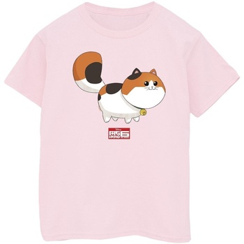 Abbigliamento Bambina T-shirts a maniche lunghe Disney Big Hero 6 Baymax Kitten Pose Rosso