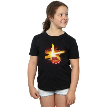 Abbigliamento Bambina T-shirts a maniche lunghe Disney Cars Lightning McQueen Burst Nero
