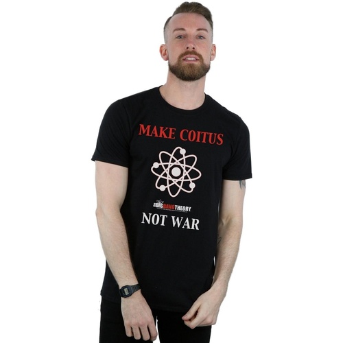Abbigliamento Uomo T-shirts a maniche lunghe The Big Bang Theory Make Coitus Not War Nero