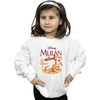 Abbigliamento Bambina Felpe Disney Mulan Mushu Dragon Fire Bianco