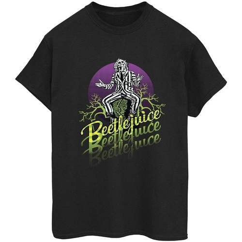 Abbigliamento Donna T-shirts a maniche lunghe Beetlejuice Purple Circle Nero