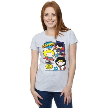 Abbigliamento Donna T-shirts a maniche lunghe Dc Comics Chibi Super Friends Dance Grigio