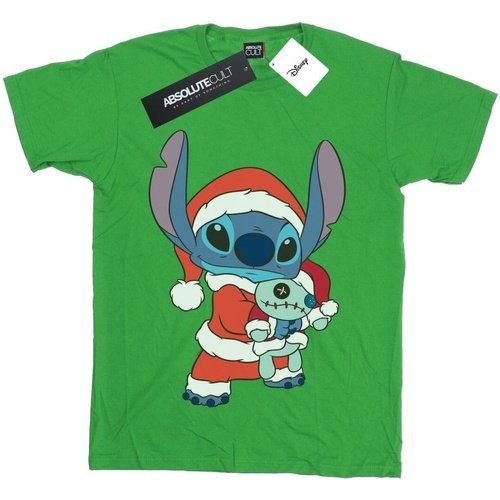 Abbigliamento Bambina T-shirts a maniche lunghe Disney Lilo And Stitch Stitch Christmas Verde