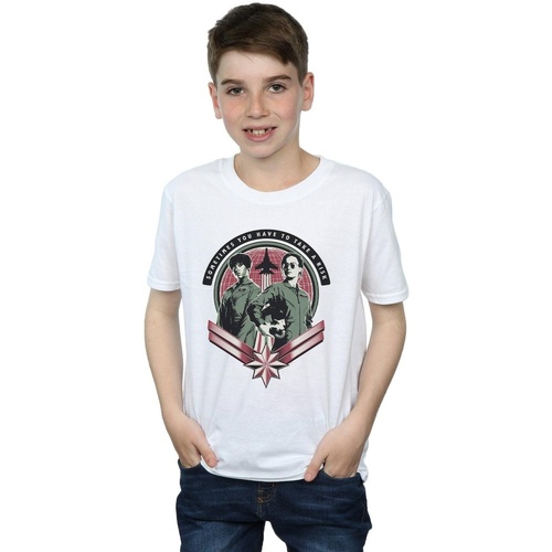 Abbigliamento Bambino T-shirt maniche corte Marvel Captain  Take A Risk Bianco