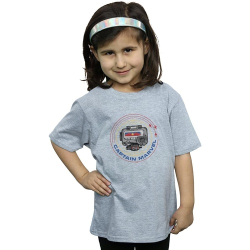 Abbigliamento Bambina T-shirts a maniche lunghe Marvel Captain  Pager Grigio