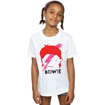 Abbigliamento Bambina T-shirts a maniche lunghe David Bowie Lightning Bolt Sketch Bianco