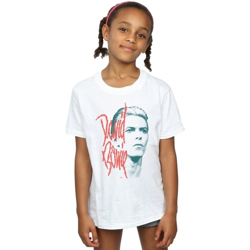 Abbigliamento Bambina T-shirts a maniche lunghe David Bowie Mono Stare Bianco