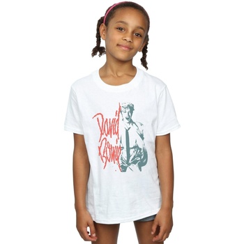 Abbigliamento Bambina T-shirts a maniche lunghe David Bowie Mono Shout Bianco