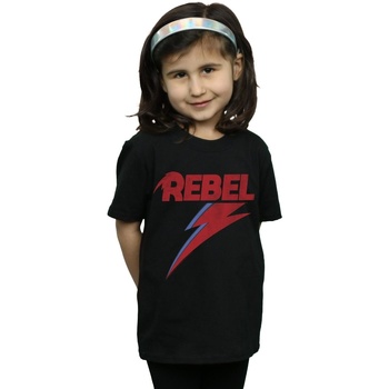 Abbigliamento Bambina T-shirts a maniche lunghe David Bowie Distressed Rebel Nero