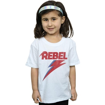 Abbigliamento Bambina T-shirts a maniche lunghe David Bowie Distressed Rebel Bianco