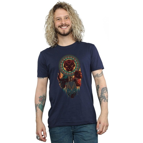 Abbigliamento Uomo T-shirts a maniche lunghe Marvel Black Panther Totem Blu