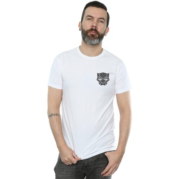 Abbigliamento Uomo T-shirts a maniche lunghe Marvel Black Panther Black On Black Chest Print Bianco