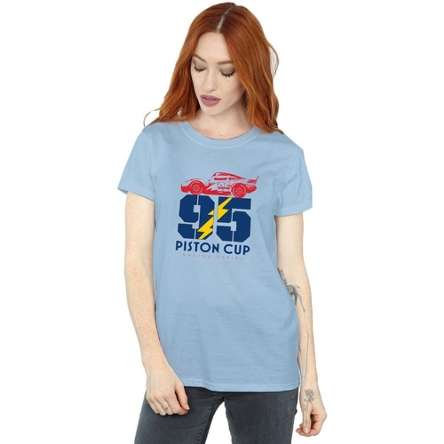 Abbigliamento Donna T-shirts a maniche lunghe Disney Cars Piston Cup 95 Blu