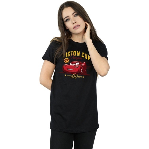 Abbigliamento Donna T-shirts a maniche lunghe Disney Cars Piston Cup Champion Nero