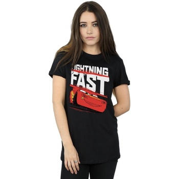 Abbigliamento Donna T-shirts a maniche lunghe Disney Cars Lightning Fast Nero