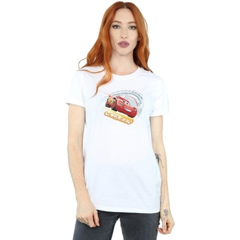 Abbigliamento Donna T-shirts a maniche lunghe Disney Cars Lightning McQueen Bianco