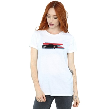 Abbigliamento Donna T-shirts a maniche lunghe Disney Cars Jackson Storm Stripes Bianco