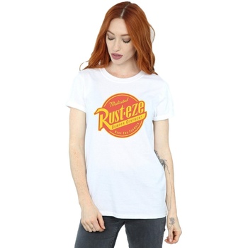 Abbigliamento Donna T-shirts a maniche lunghe Disney Cars Rust-Eze Logo Bianco