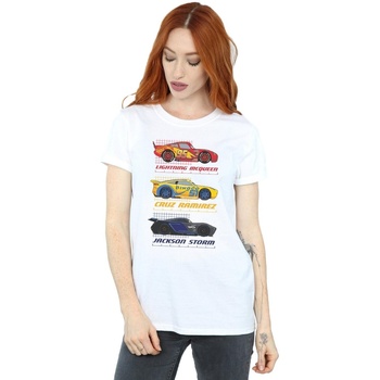 Abbigliamento Donna T-shirts a maniche lunghe Disney Cars Racer Profile Bianco