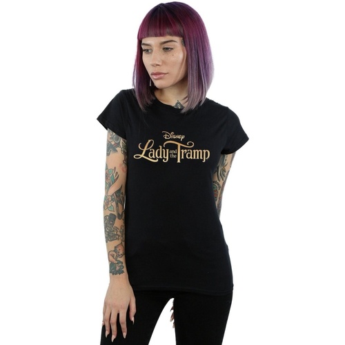 Abbigliamento Donna T-shirts a maniche lunghe Disney Lady And The Tramp Classic Logo Nero