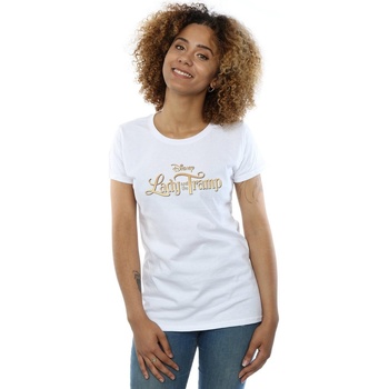 Abbigliamento Donna T-shirts a maniche lunghe Disney Lady And The Tramp Classic Logo Bianco