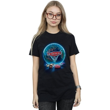 Abbigliamento Donna T-shirts a maniche lunghe Disney Cars Globe Movie Poster Nero