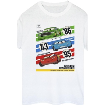 Abbigliamento Donna T-shirts a maniche lunghe Disney Cars Piston Cup Champions Bianco