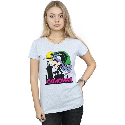 Abbigliamento Donna T-shirts a maniche lunghe Dc Comics Catwoman Text Logo Grigio