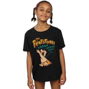 Abbigliamento Bambina T-shirts a maniche lunghe The Flintstones Fred Yabba Dabba Doo Nero