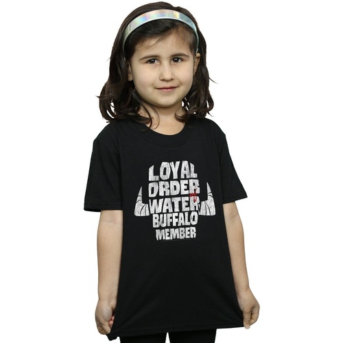 Abbigliamento Bambina T-shirts a maniche lunghe The Flintstones Loyal Order Water Buffalo Member Nero