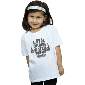 Abbigliamento Bambina T-shirts a maniche lunghe The Flintstones Loyal Order Water Buffalo Member Bianco