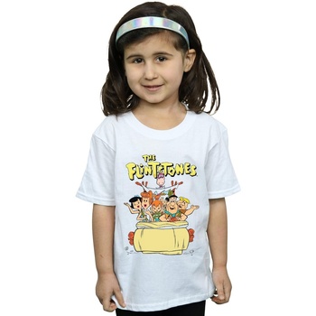 Abbigliamento Bambina T-shirts a maniche lunghe The Flintstones The The Ride Bianco